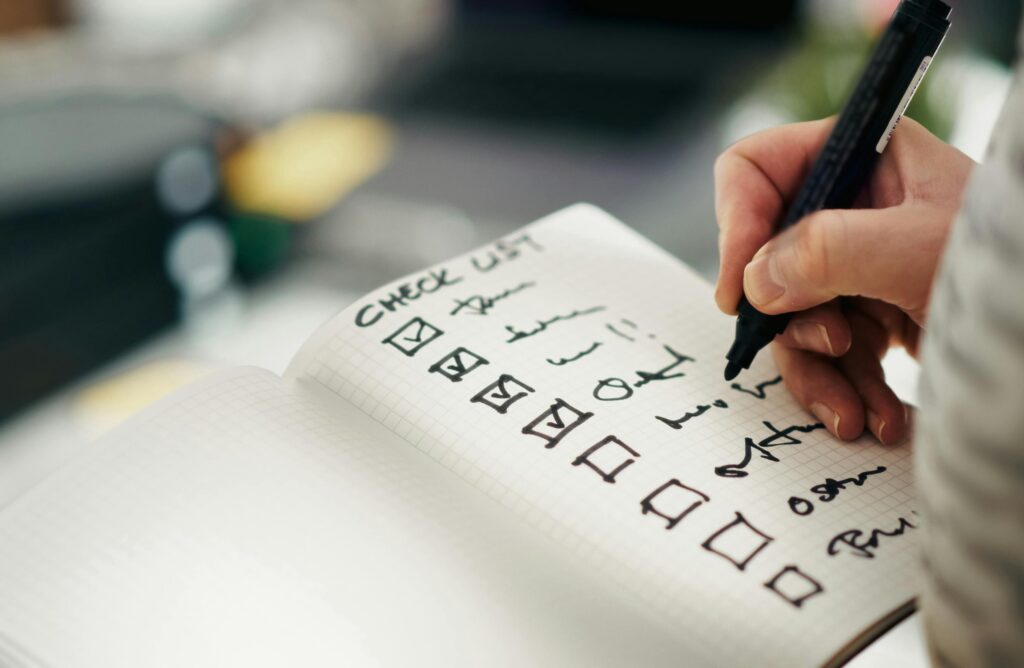 Checklist Notebook Task Progress Accuracy